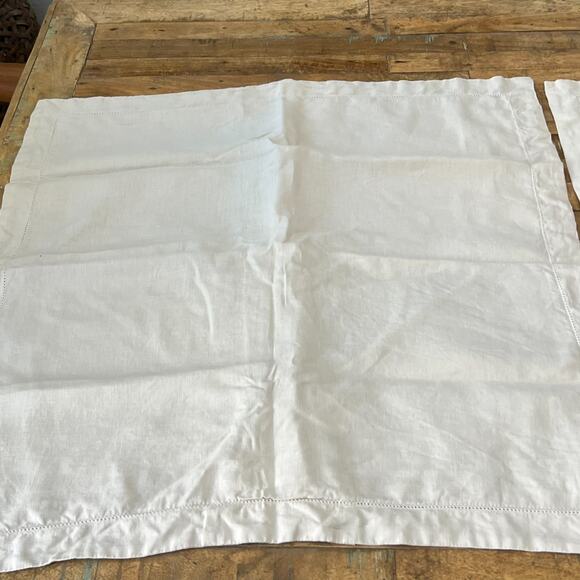 The Company Store Pillow Sham Set of 2 Relaxed Linen 28 x 28" Cream Color - Picture 2 of 10